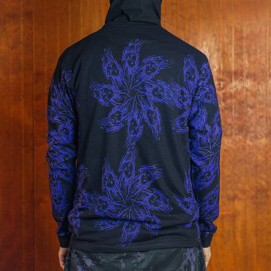 Polera Manga Larga 020 — Negro / Óxido Violeta
