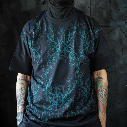 Polera Oversize 001 – Negro / Turquesa